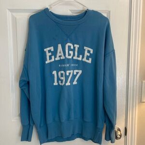Blue oversized American Eagle Crewneck
